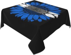 Vintage Sunflower Nicaraguan Nicaragua Flag_ Square Tablecloth Black, Stain & Wr