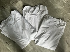 Uniqlo U Airism Mens Size M White Crew Neck T-Shirts (3) Cotton NWOT