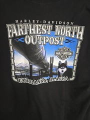 Vintage Y2k Harley Davidson T Shirt XL Fairbanks Ak Husky Tribal Biker Malamute