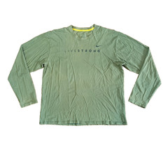 Vintage Nike Team Lance Armstrong Live Strong Long Sleeve Green T Shirt Size XL