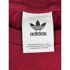 Adidas Originals Trefoil T-Shirt Large L Maroon White 3-Stripes Crewneck Cotton