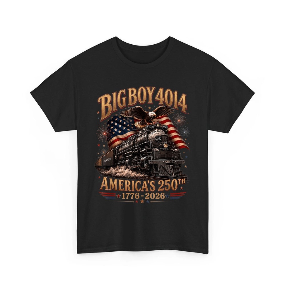 250 Years Big Boy 4014 Train US Flag Eagle Vintage Patriotic Unisex T-Shirt