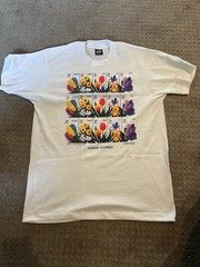Vintage Flower T-shirt Size Large 90s 80s Stamp USPS Postal Service USA White
