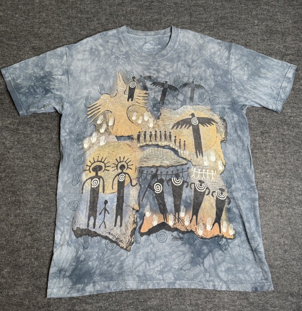The Mountain Flight Of The Shaman Shirt Size L Vintage Short Sleeve Tie Dye