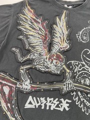 Avirex Men’s Size Medium Gray T-shirt Embroidery Y2K Grunge Skater