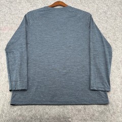 Hurley Mens XL Blue Heathered Long Sleeve Performance Graphic T-Shirt Raglan