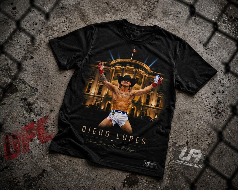 Diego Lopes American Underdog UFC Fight Night MMA Cowboy Graphic Tee T-Shirt