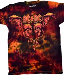 [Limited Edition] Vintage AC/DC Evil Wings Clearance Tie-Dye T-Shirt Liquid Blue
