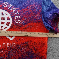Nike Mens USATF United States Track & Field Dri FIT Shirt Red Blue Large NEW