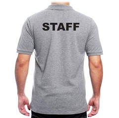 MEN’S PRINTED STAFF SECURITY PARTY POLICE UNIFORM FUNNY MMA COLLAR POLO T-SHIRT