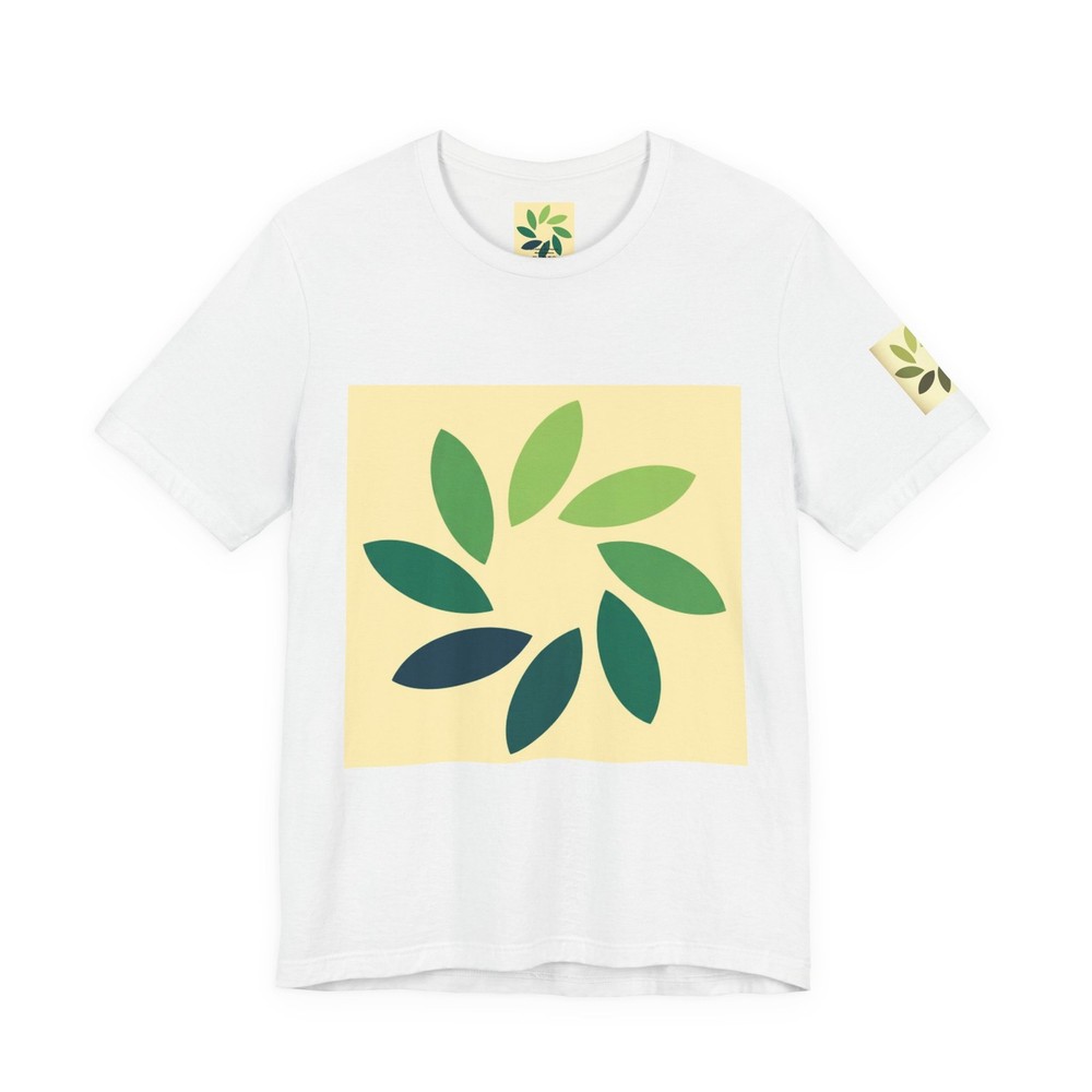 Green Leaf Wreath T-Shirt | Minimal Botanical Tee