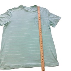 SONOMA Pocket T-Shirt Men L/Green-White Stripes/Cotton-Poly-Spandex Blend