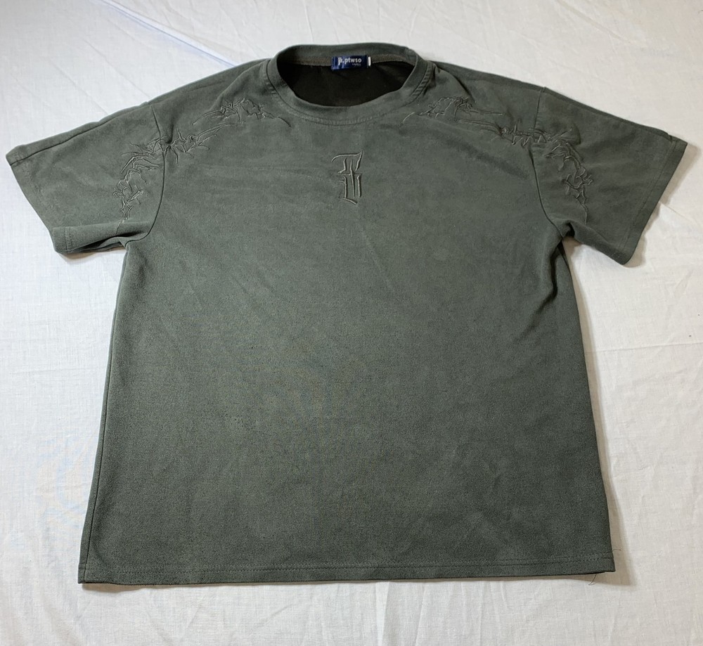 Casual Synthetic Leather Embroidered T-Shirt Men’s size M