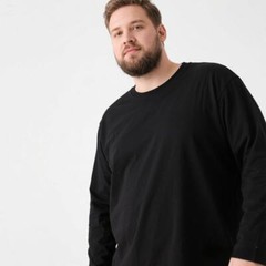 Big Tall Men’s Plus Size T-Shirt Casual Loose Fit Long Sleeve 100% Cotton Tee