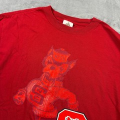 Adidas NC State Wolfpack T-Shirt Men’s Large Red Tuffy Mascot Graphic Tee NCAA