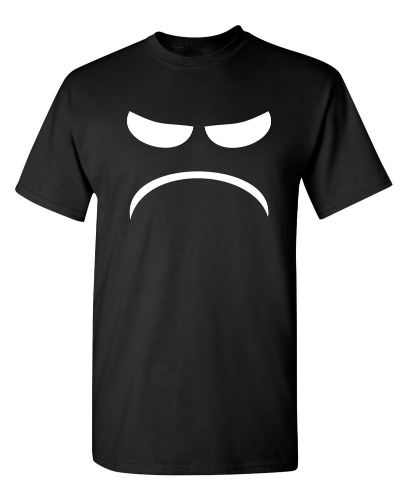 Angry Smiling Face Sarcastic Humor Graphic Super Soft Ring Spun Funny T Shirt