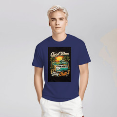 1 Pack Crew Neck For Men’s 100% Cotton Soft T-Shirt Designed Tee