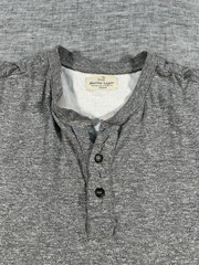 Marine Layer Henley Shirt Mens Medium Grey Stretch Long Sleeve Casual Pullover