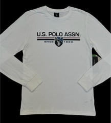 Men US Polo Assn Player USPA Big Logo Long Sleeve Crewneck Classic Tee T Shirt S