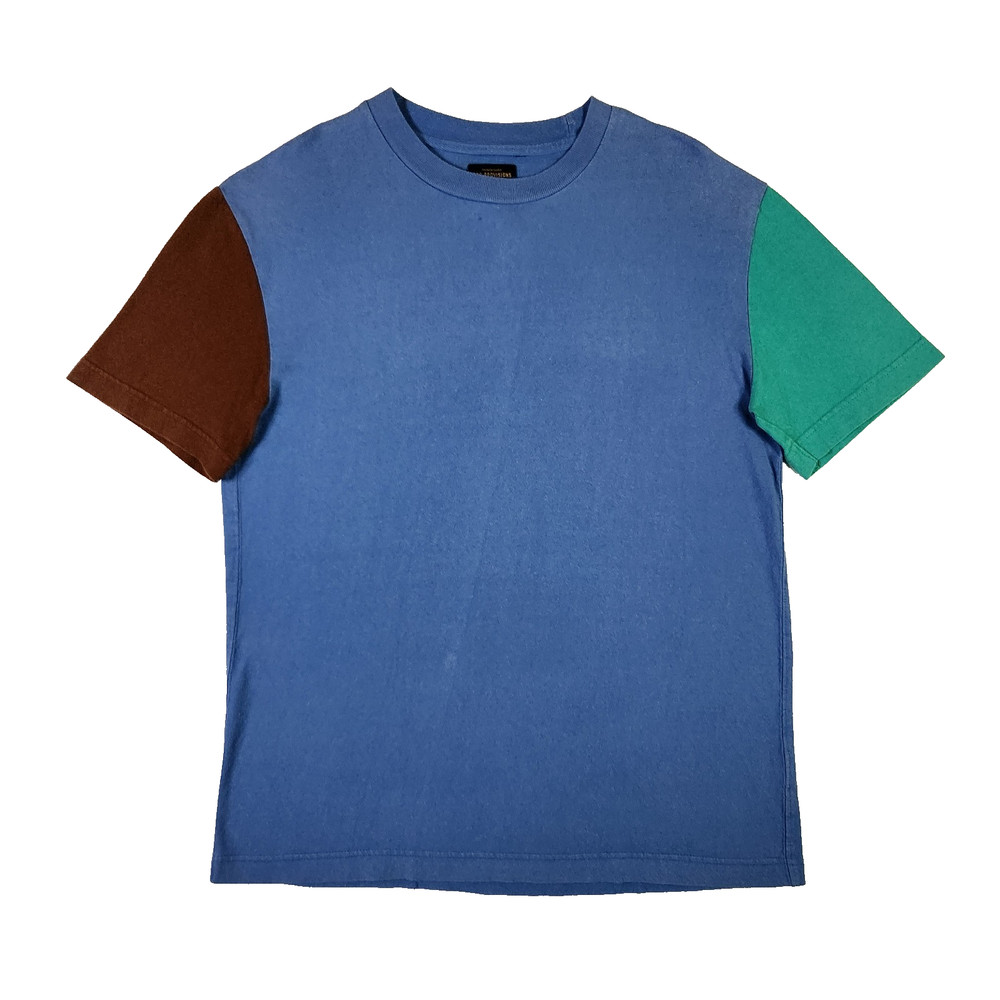 Vintage 90s Colorblock T-shirt Mens Medium Tri-Color Retro Crew Neck Tee Unisex