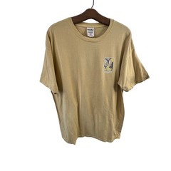 ComfortWash Telluride Graphic Tee Large Sand Beige 100% Cotton Elk Print Casual