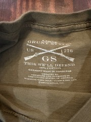 Grunt Style Men’s Long Sleeve Army Green Tshirt – This We’ll Defend – L