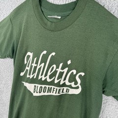 Vintage 80s Bloomfield Athletics Ivy College T Shirt Men’s Size S Green True