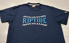 Rare HOMAGE RIPTIDE Baseball Navy Graphic Tee Men’s L – Soft Tri-Blend Retro