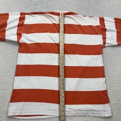 Karl Kani Jeans Shirt Mens Extra Large Orange Striped Pullover Henley
