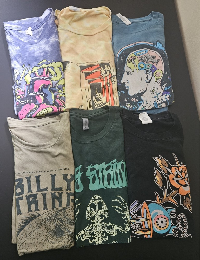 Billy Strings 6 Shirt Lot Short And Long Sleeve Home Bluegrass Medium Large