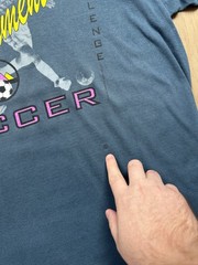 VINTAGE Pocono Cup Soccer T-Shirt Size Large Blue Art Obscure Sports Tournament