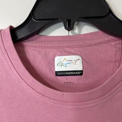Greg Norman Shirt Mens Medium Pink Short Sleeve Golf Tee M Shark Logo