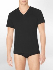 Calvin Klein Men’s 3 pack Cotton Stretch V-Neck T-Shirts Black Medium