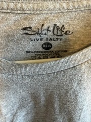 Salt Life Men’s XL Gray Graphic Logo T-Shirt Crew Neck Short Sleeve Thrashed