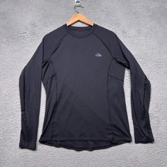 LL Bean Shirt Mens Medium Black Midweight Base Layer Performance Outdoor Hiking