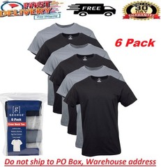 George Men’S Assorted Crew T-Shirts, 6-Pack (3 blacks – 3 greys)