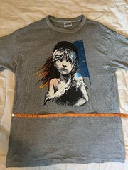 Hanes Vintage 80s Les Misérables Cosette Double-Sided Graphic Tee Gray XL
