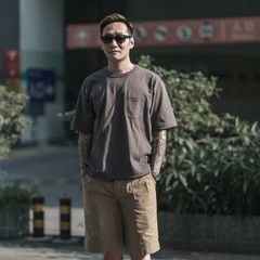 NON STOCK Drop Shoulder Pocket T-Shirt Loose Fit Men’s Heavyweight Cotton Tee