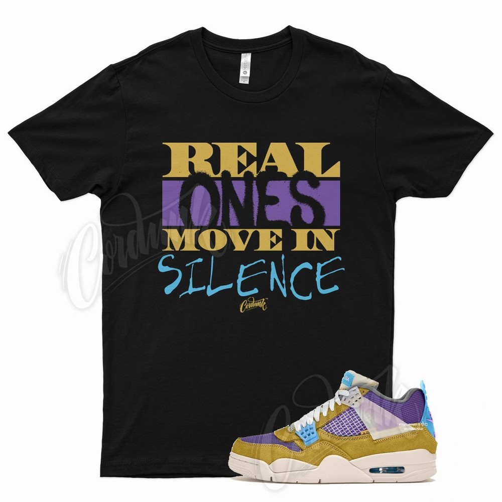 Black REAL Shirt for Union x J1 4 SP Desert Moss Turquoise Blue Dark Iris