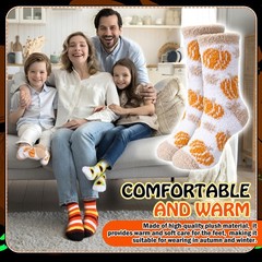 Womens Thanksgiving Fuzzy Socks Bulk Fall Holiday Gifts Stripe 8 PAIRS