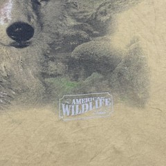 American Wildlife Grey Wolf Shirt Mens Extra Large Yellow Long Sleeve Graphic