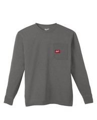 Lot of 3 New Milwaukee Men’s L-XL Gray Short/Long-Sleeve Pocket T-Shirts – DN56