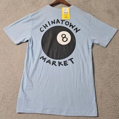 Chinatown Market Blue Mens Size Large T Shirt 8 Ball New w/ 1 small Defect