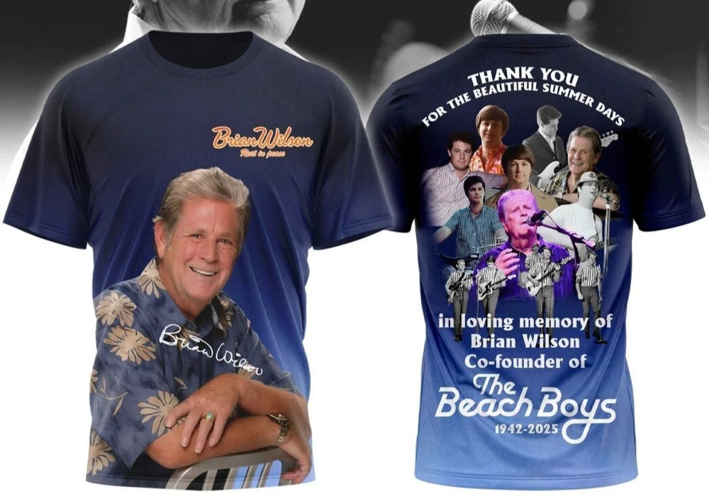 In Loving Memory Of Brian Wilson The Beach Boys 1942-2025 3D T-Shirt BT1390