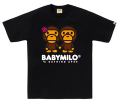 A Bathing Ape BAPE Baby Milo & Lisa Sakura Tee T-Shirt Black Size 2XL New w/tags