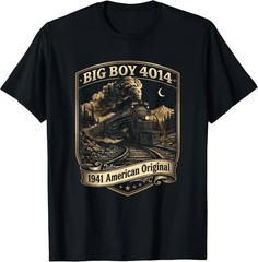 Big Boy 4014 Train Engineer Steam Train Conductor American T-Shirt