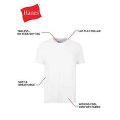 Hanes 10-Pack Men T-Shirt ComfortSoft Crewneck Undershirt Short Sleeve size SM