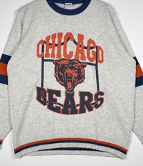 + Vintage 90s CHICAGO BEARS Logo Striped Sweater Knit – GARAN – Large – Acrylic