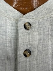 Vintage 90s Ribbed Henley Shirt Men XL Boxy Minimalist Casual Outdoors Midweight