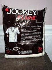 VINTAGE DEADSTOCK 1987 JOCKEY V NECK UNDER SHIRT XL made in USA 3 PACK